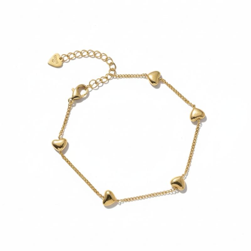 18K Gold Pave Heart Dainty Jewelry Set - Image 8