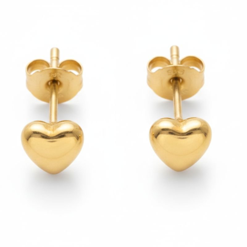 18K Gold Pave Heart Dainty Jewelry Set - Image 6